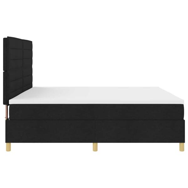 Boxspringbett mit Matratze Schwarz 200 x 200 cm Stoff