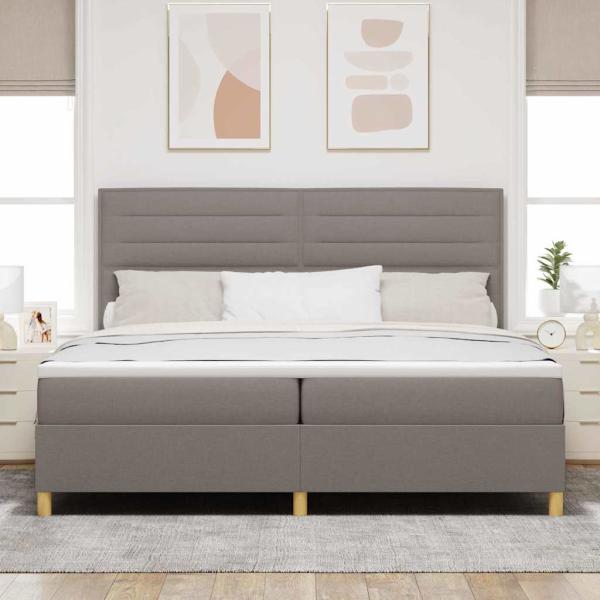 Boxspringbett mit Matratze Taupe 200 x 200 cm Stoff