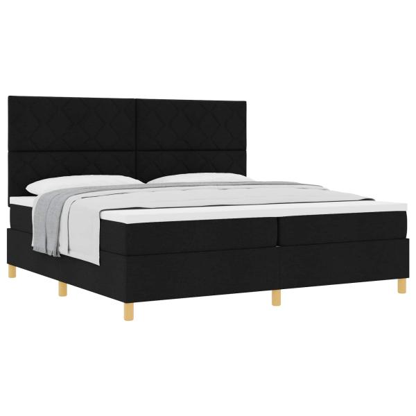Boxspringbett mit Matratze Schwarz 200 x 200 cm Stoff