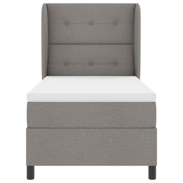 Boxspringbett mit Matratze mit Kopfteil Taupe 90 x 200 cm Stoff