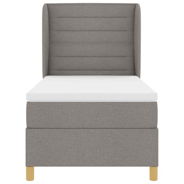 Boxspringbett mit Matratze Dunkelgrau 90x190 cm Taupe Stoff