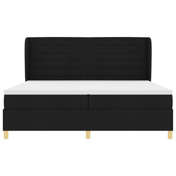 Boxspringbett mit Matratze Dunkelgrau 90x190 cm Schwarz Stoff
