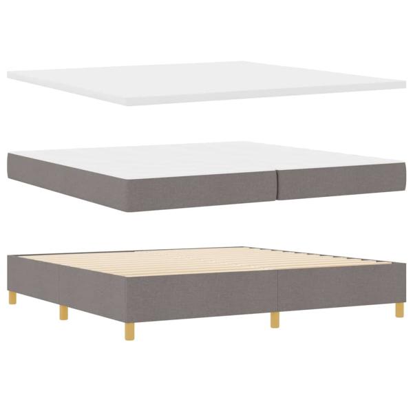 Boxspringbett mit Matratze Dunkelgrau 90x190 cm Taupe Stoff