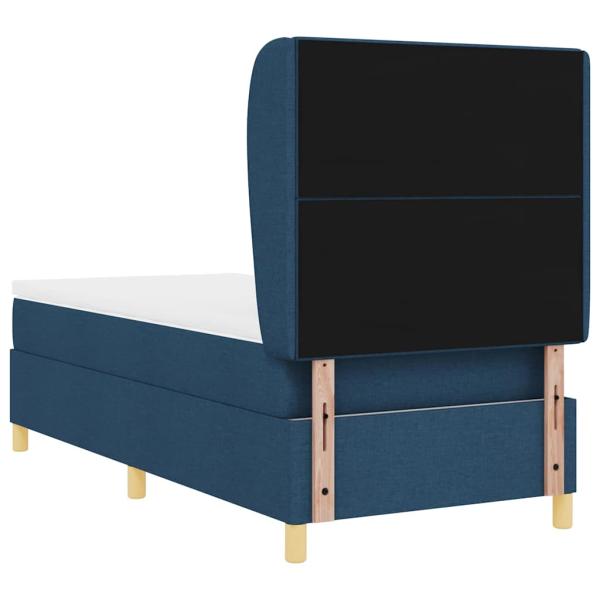 Boxspringbett mit Kopfteil Blau 200 x 100 cm Stoff