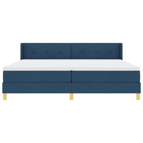 Boxspringbett mit Matratze mit Kopfteil Blau 200 x 200 cm Stoff