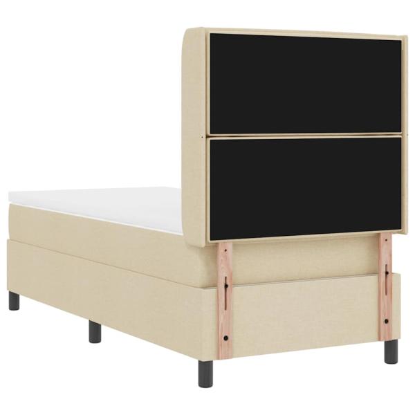 Boxspringbett mit Matratze mit Kopfteil Creme 90 x 200 cm Stoff