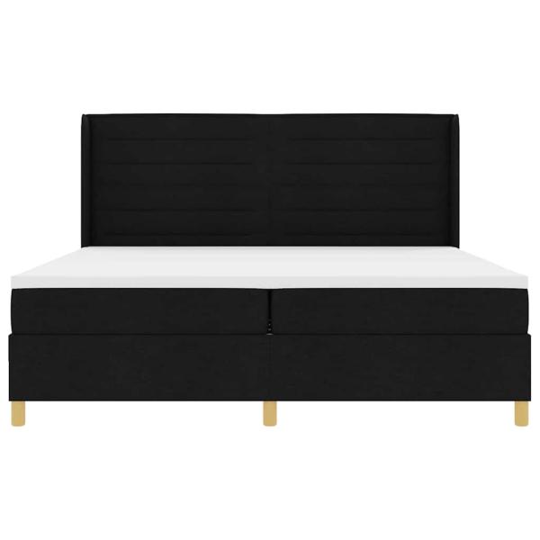 Boxspringbett mit Matratze Schwarz 200 x 200 cm Stoff