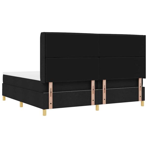 Boxspringbett mit Matratze Schwarz 200 x 200 cm Stoff
