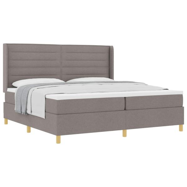 Boxspringbett mit Matratze Taupe 200 x 200 cm Stoff