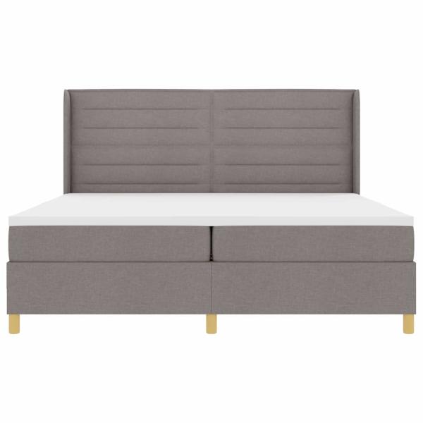 Boxspringbett mit Matratze Taupe 200 x 200 cm Stoff