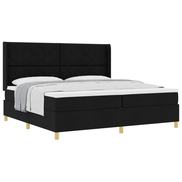 Boxspringbett mit Matratze Schwarz 200 x 200 cm Stoff