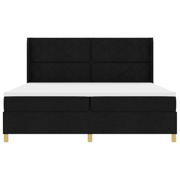 Boxspringbett mit Matratze Schwarz 200 x 200 cm Stoff