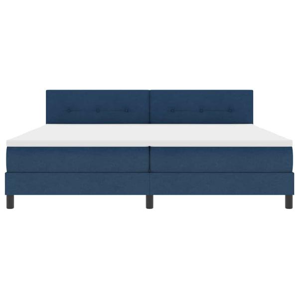 Boxspringbett mit Matratze mit LED Blau 200 x 200 cm Stoff