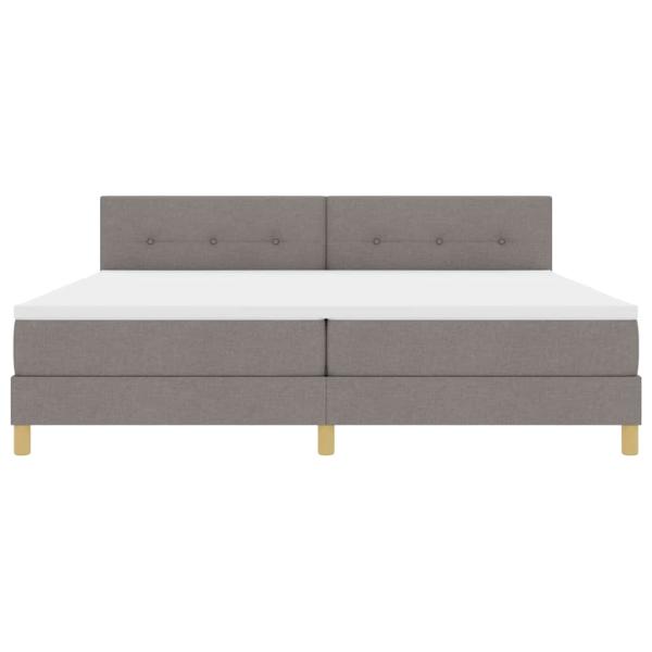 LED Boxspringbett mit Matratze mit LED Taupe 200 x 200 cm Stoff