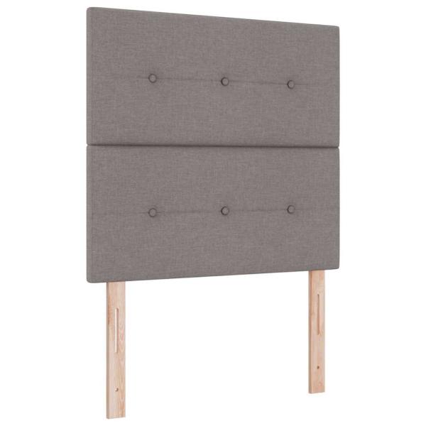 Boxspringbett mit Matratze mit LED Taupe 90 x 200 cm Stoff