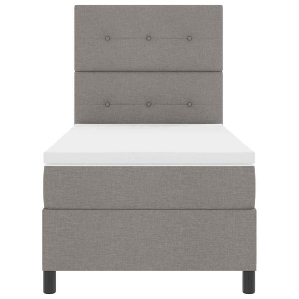 Boxspringbett mit Matratze mit LED Taupe 90 x 200 cm Stoff