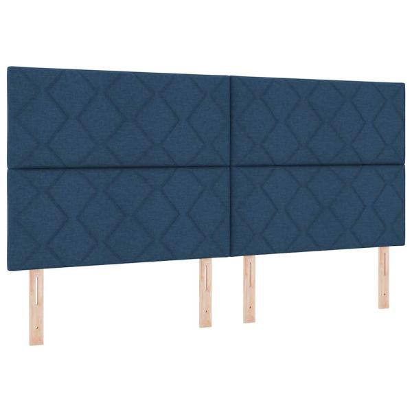 Boxspringbett mit Matratze mit LED Blau 200 x 200 cm Stoff