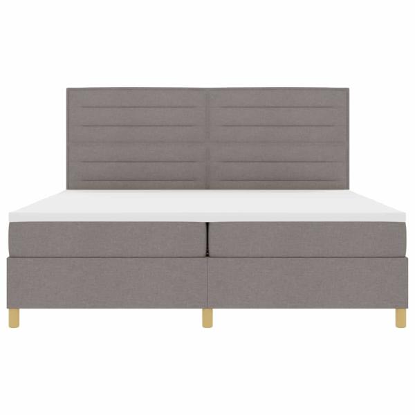 LED Boxspringbett mit Matratze Taupe 200 x 200 cm Stoff