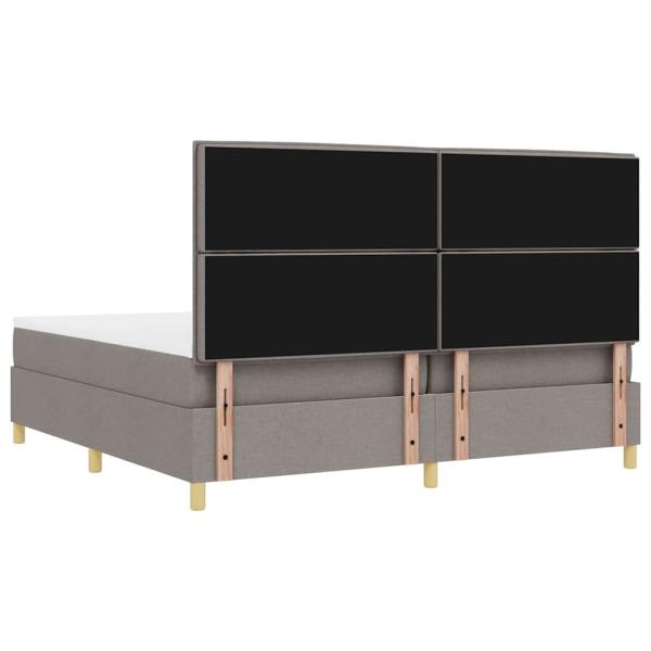 LED Boxspringbett mit Matratze Taupe 200 x 200 cm Stoff