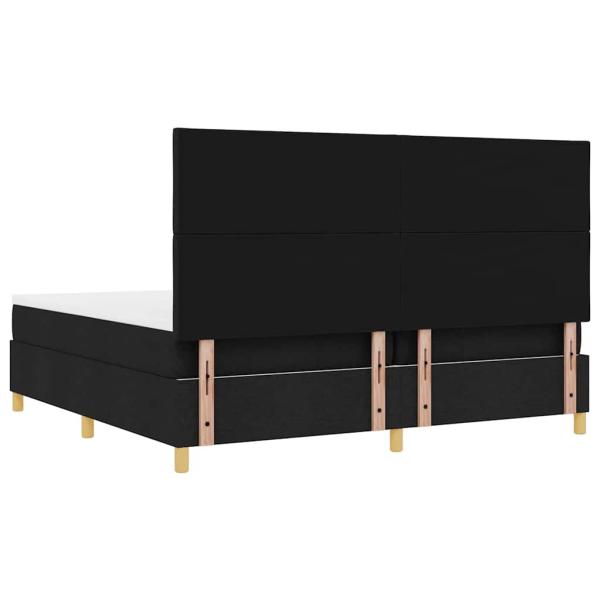 LED Boxspringbett mit Matratze Schwarz 200 x 200 cm Stoff