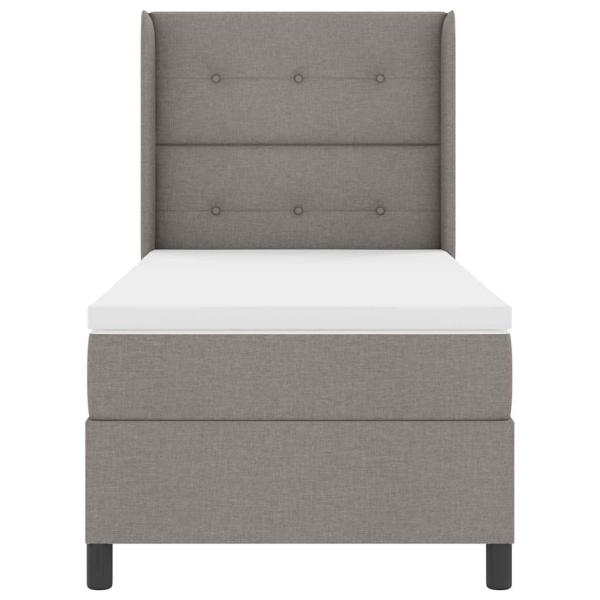 LED Boxspringbett mit Matratze Taupe 90 x 200 cm Stoff