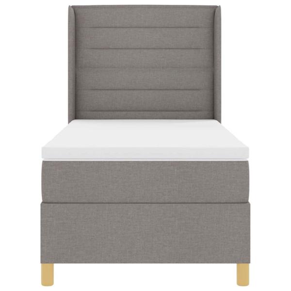 Boxspringbett mit Matratze mit Kopfteil Taupe 90 x 200 cm Stoff