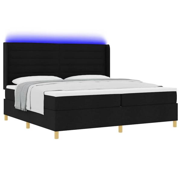 Boxspringbett mit Matratze Schwarz 140 x 200 cm Stoff