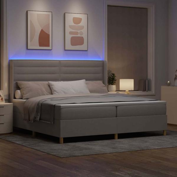 Boxspringbett mit Matratze Taupe 140 x 200 cm Stoff