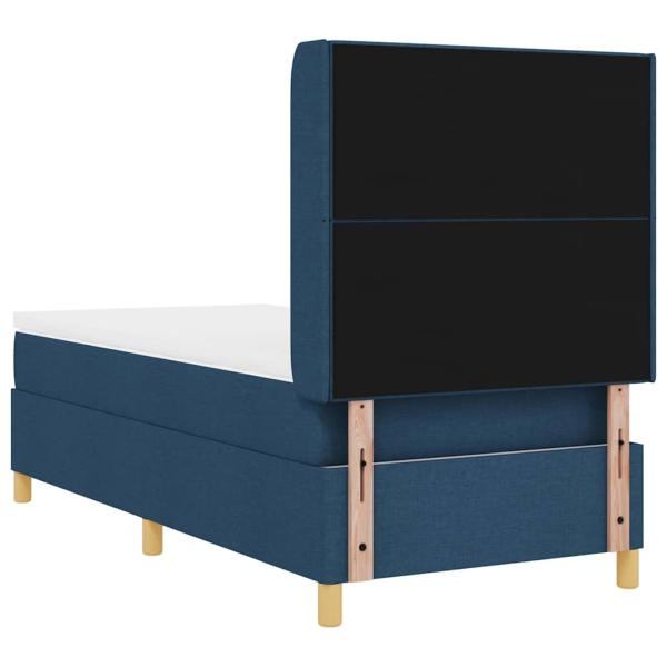 Boxspringbett mit Matratze mit Kopfteil Blau 140 x 200 cm Stoff
