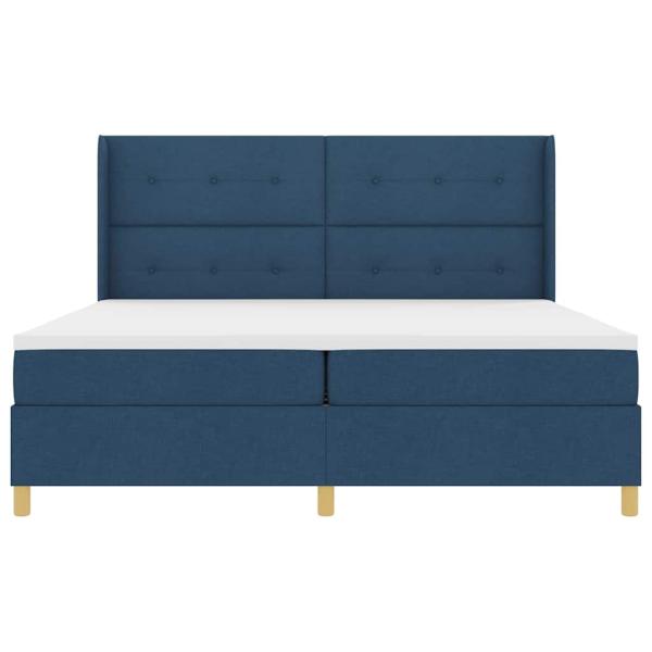 Boxspringbett mit Matratze mit Kopfteil Blau 140 x 200 cm Stoff