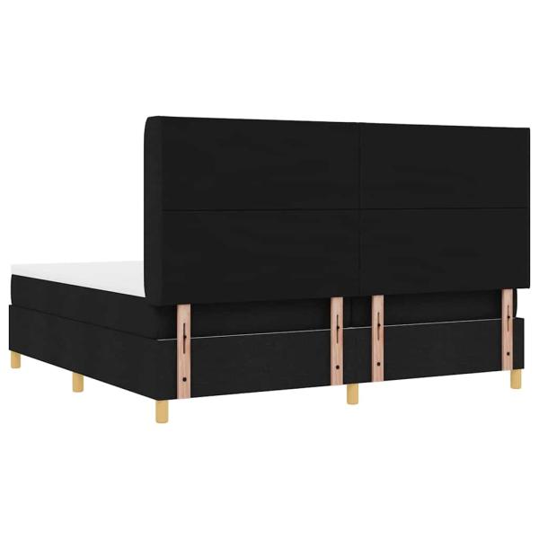 Boxspringbett mit Matratze Schwarz 200 x 200 cm Stoff