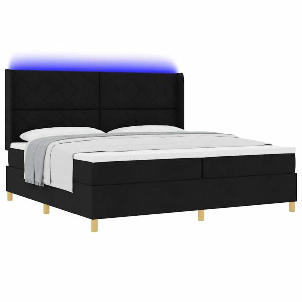 Boxspringbett mit Matratze Schwarz 200 x 200 cm Stoff