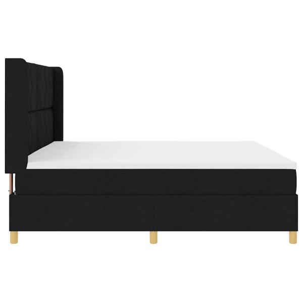 Boxspringbett mit Matratze Schwarz 200 x 200 cm Stoff