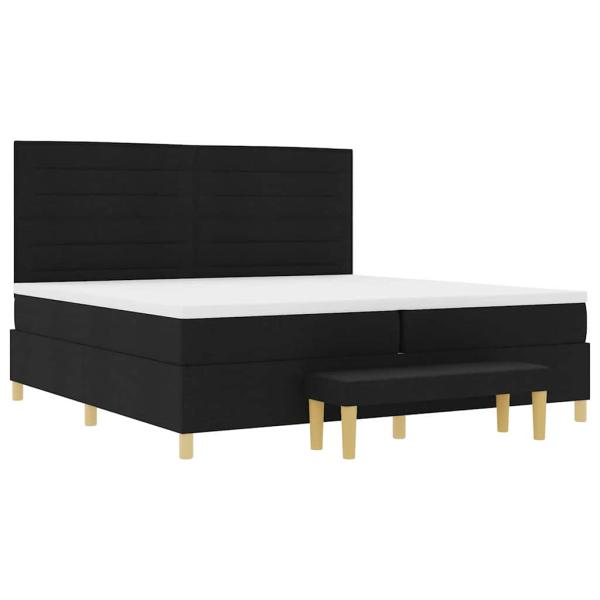 Boxspringbett mit Matratze Schwarz 200 x 200 cm Stoff