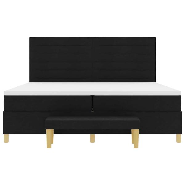 Boxspringbett mit Matratze Schwarz 200 x 200 cm Stoff