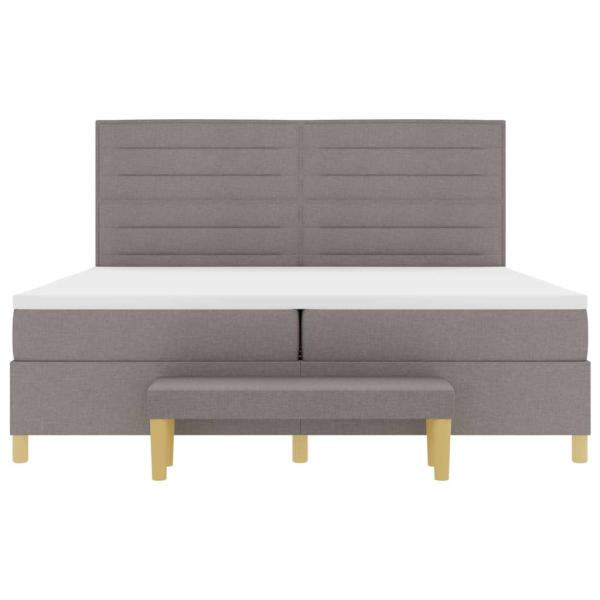 Boxspringbett mit Matratze Taupe 200 x 200 cm Stoff
