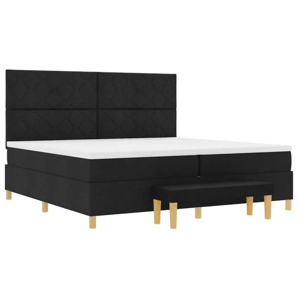 Boxspringbett mit Matratze Schwarz 200 x 200 cm Stoff