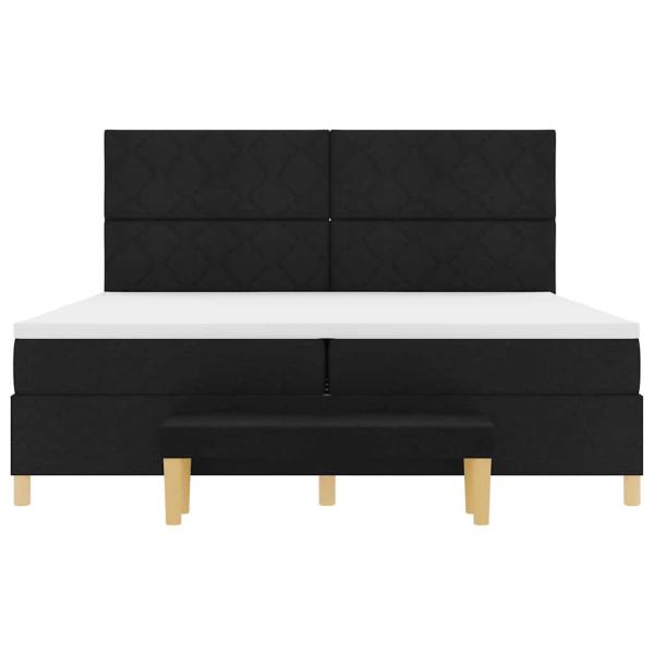 Boxspringbett mit Matratze Schwarz 200 x 200 cm Stoff