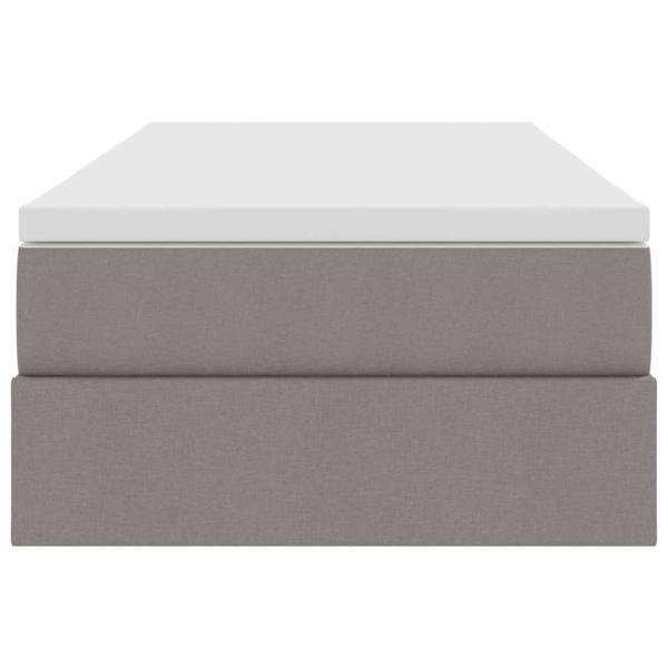 Aufbewahrungsbett mit Matratze Taupe 90 x 200 cm Polyester