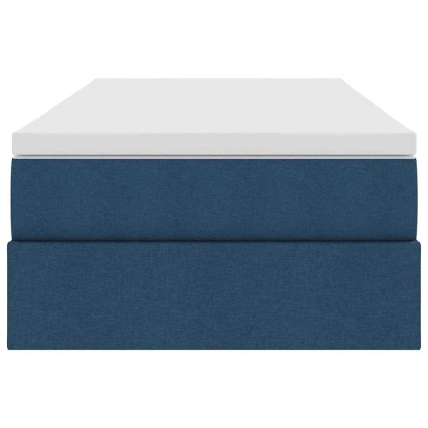 Aufbewahrungsbett mit Matratze Blau 90 x 200 cm Polyester