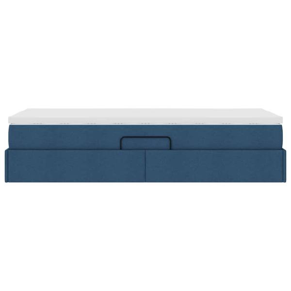 Aufbewahrungsbett mit Matratze Blau 90 x 200 cm Polyester