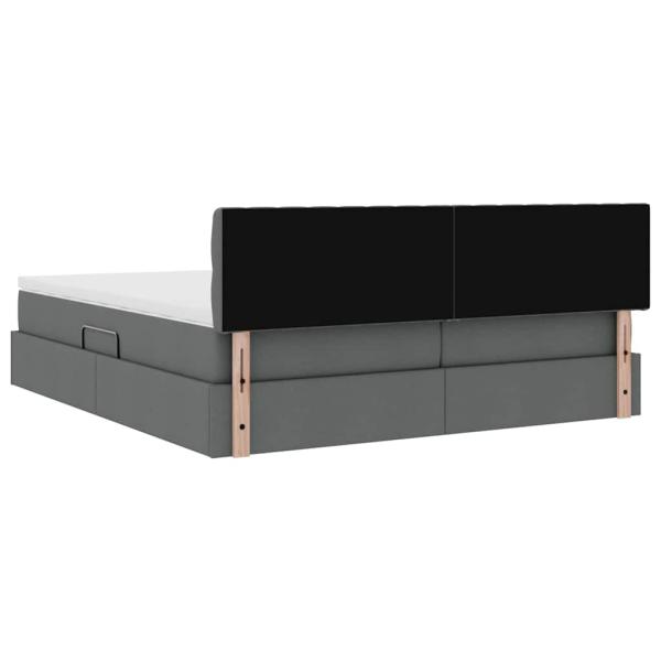 Aufbewahrungsbett Dunkelgrau 200 x 200 cm Kunstleder