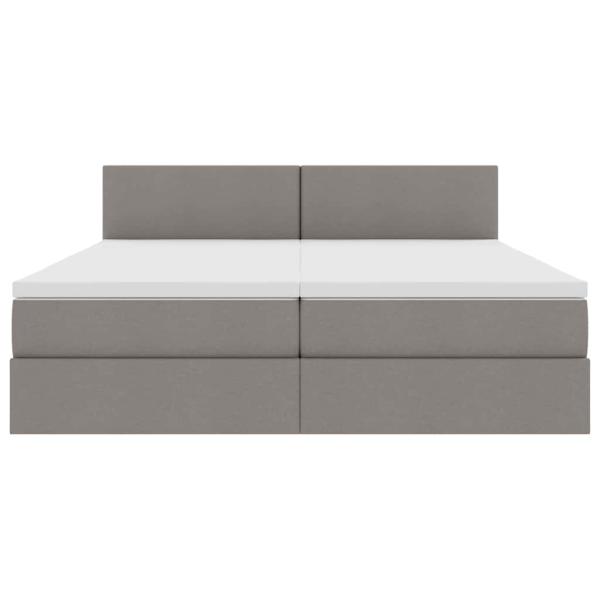 Bett mit LED-Lichtleisten mit Kopfteil Taupe 180 x 200 cm Stoff