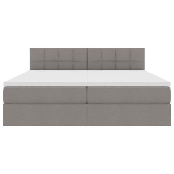 Bett mit LED-Lichtleisten mit Kopfteil Taupe 180 x 200 cm Stoff