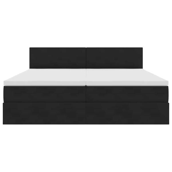 Bett mit LED-Lichtleisten Schwarz 180 x 200 cm Samt