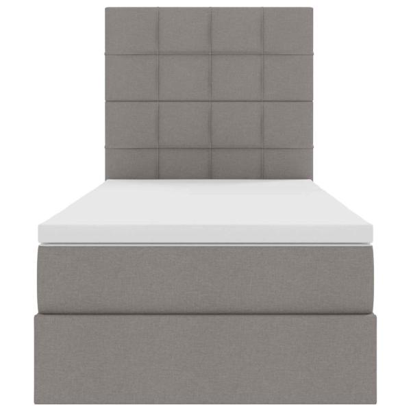 Bett mit Stauraum und LED mit LED Taupe 100 x 200 cm Polyester