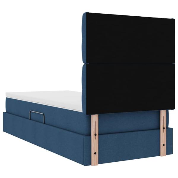 Bett mit Stauraum und LED mit LED Blau 100 x 200 cm Polyester