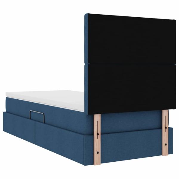 Bett mit Stauraum und LED mit LED Blau 100 x 200 cm Polyester