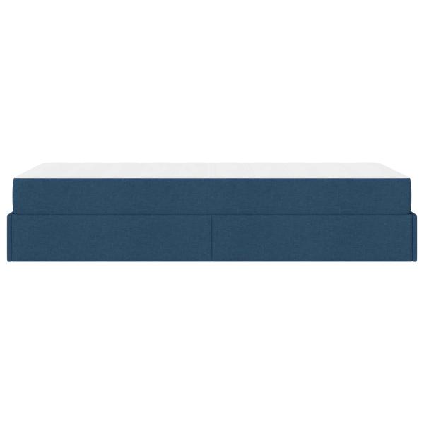 Bettgestell mit Matratze mit Matratze 2 pcs Blau Stoff