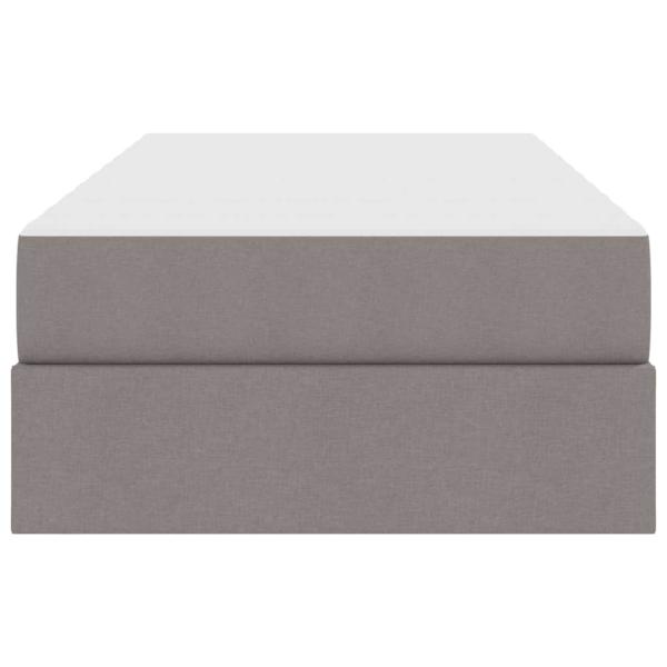 Aufbewahrungsbett mit Matratze Taupe 90 x 200 cm Polyester
